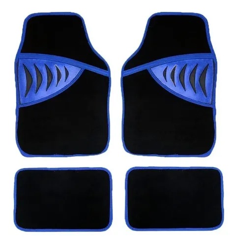 TAPETE ALFOMBRA BURON NEGRO AZUL (4PZAS)