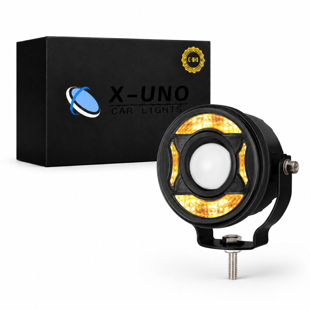 FAROS AUXILIARES  1 LUPA BLANCO ALTA C/CUARTO BLANCO Y AMBAR 12V X-UNO