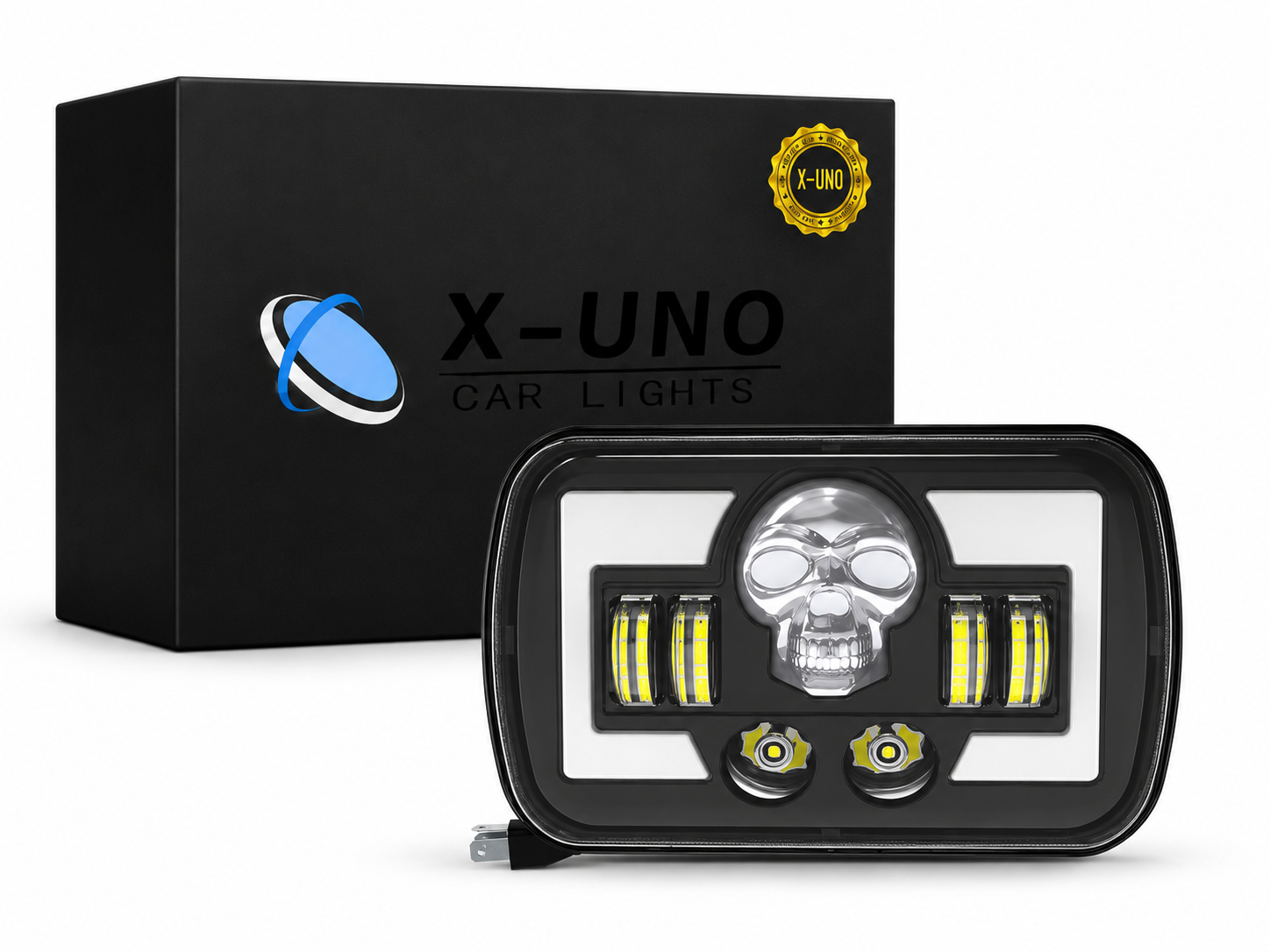 #10 UNIDAD H6054 LUPA ALTA/BAJA BLANCA C/CUARTO BLANCO/AMBAR CALAVERA MULTICOLOR X-UNO