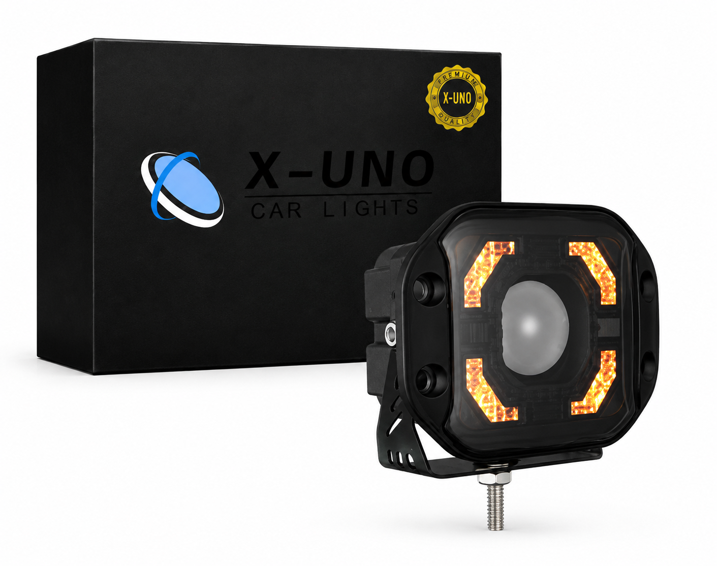 #7-M FAROS AUXILIARES 1 LUPA ALTA Y BAJA BLANCO C/LASER ROJO Y CUARTO BLANCO 12V X-UNO