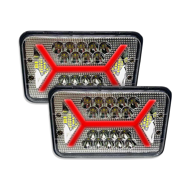 #3 UNIDAD H4656 18 LEDS BLANCO LUZ ALTA Y BAJA CON CUARTO TIPO X ROJO FIJO ESTROBO 12/24V (JGO)
