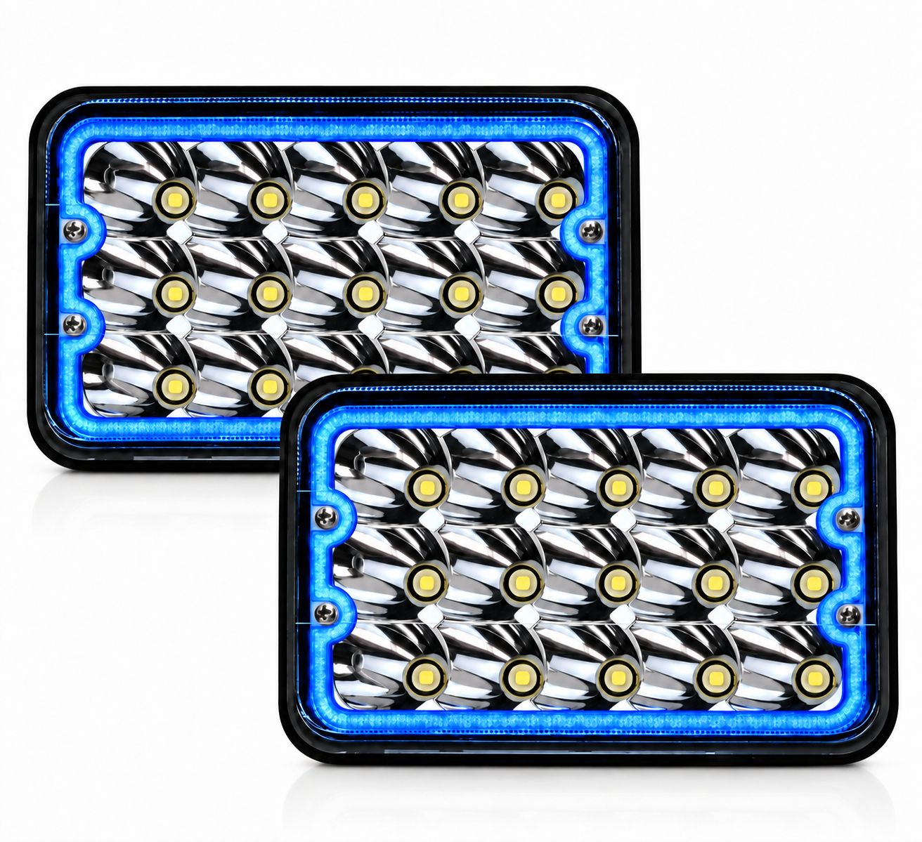 UNIDAD H4656 15 LEDS BLANCOS ALTA Y BAJA CON CUARTO AZUL  (JUEGO)