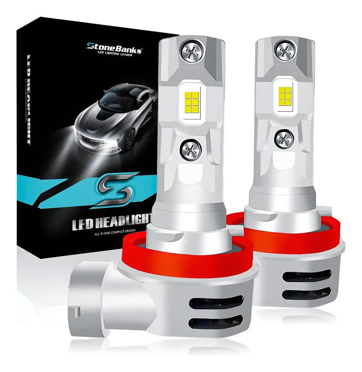 KIT LED H11 BLANCO 2 CARAS 12V TIPO ORIGINAL