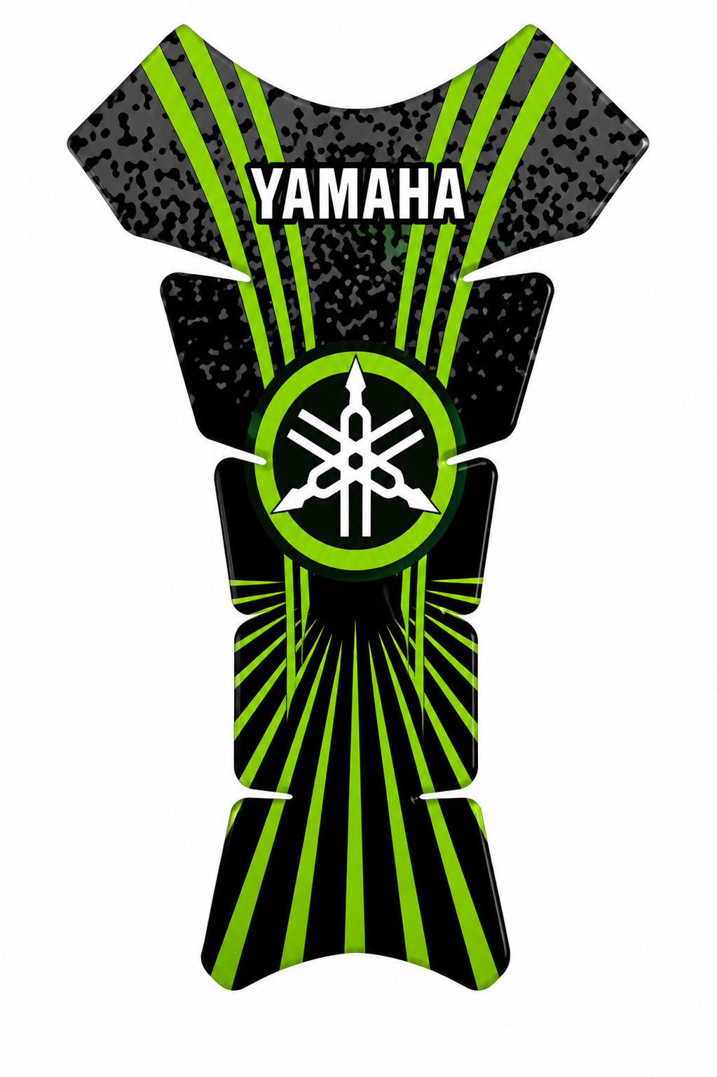 CALCOMANIA CON DISE?O UV PARA TANQUE DE MOTO YAMAHA NEGRO/VERDE