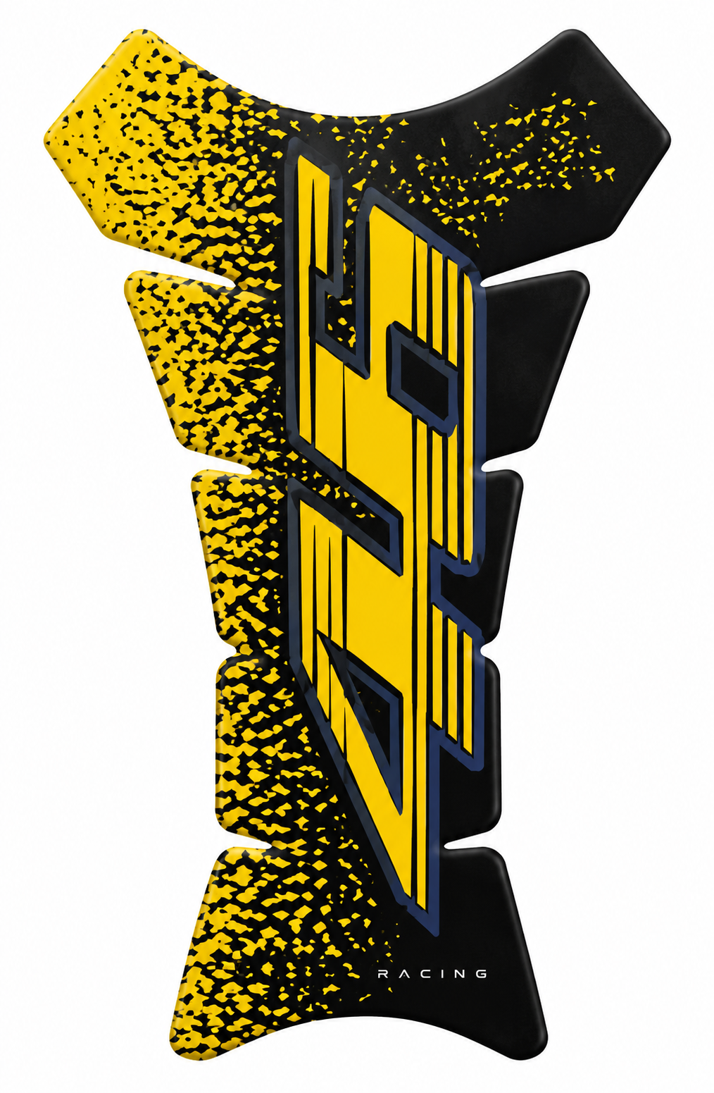 CALCOMANIA CON DISE?O UV PARA TANQUE DE MOTO AMARILLO/NEGRO NUMERO 46