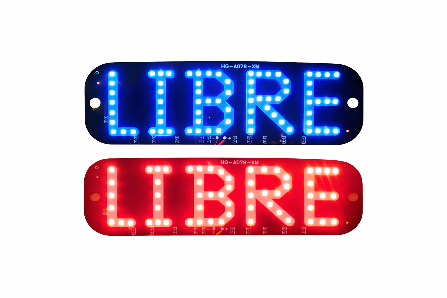 LETRERO DE LEDS LIBRE C/CHUPONES ROJO/AZUL RENOVAT