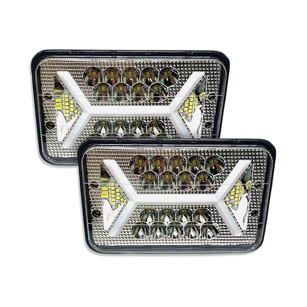 #6 UNIDAD H4656 18 LEDS BLANCO C/ CUARTO EN X BLANCO FIJO/ESTROBO 12/24V