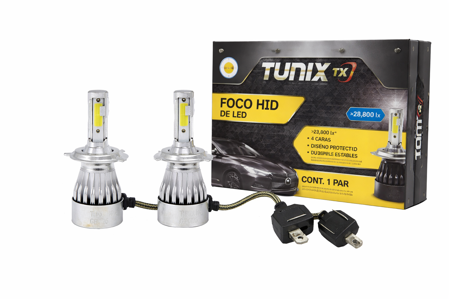 KIT LED H4 BLANCO 2 CARAS 12 V TUNIX