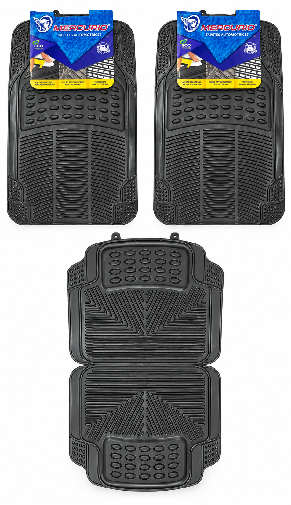 TAPETES 4 PIEZAS MERCURIO VINYLITE ECONOMICO NEGRO 500