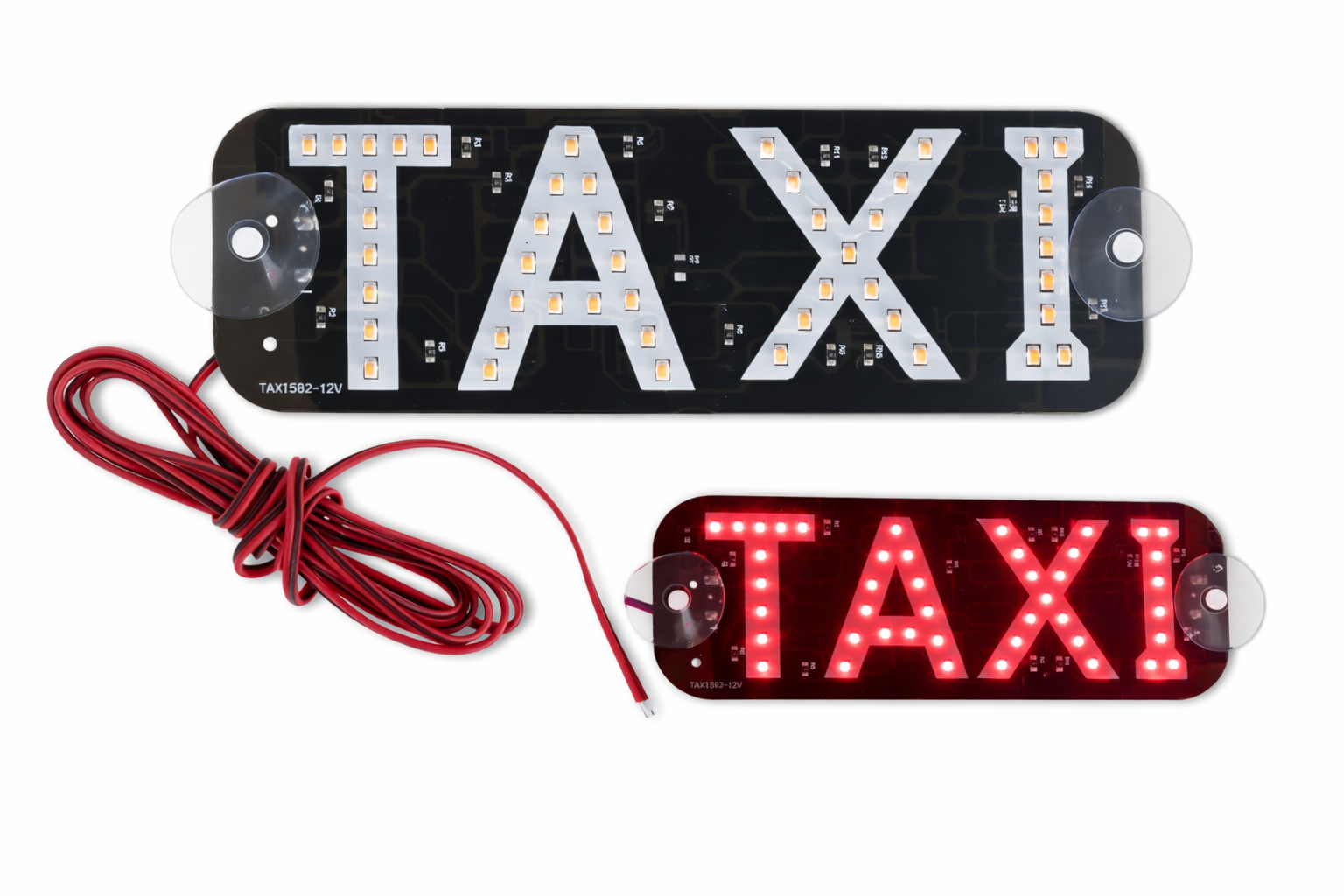 LETRERO DE LEDS TAXI C/ CHUPONES ROJO 12V RENOV