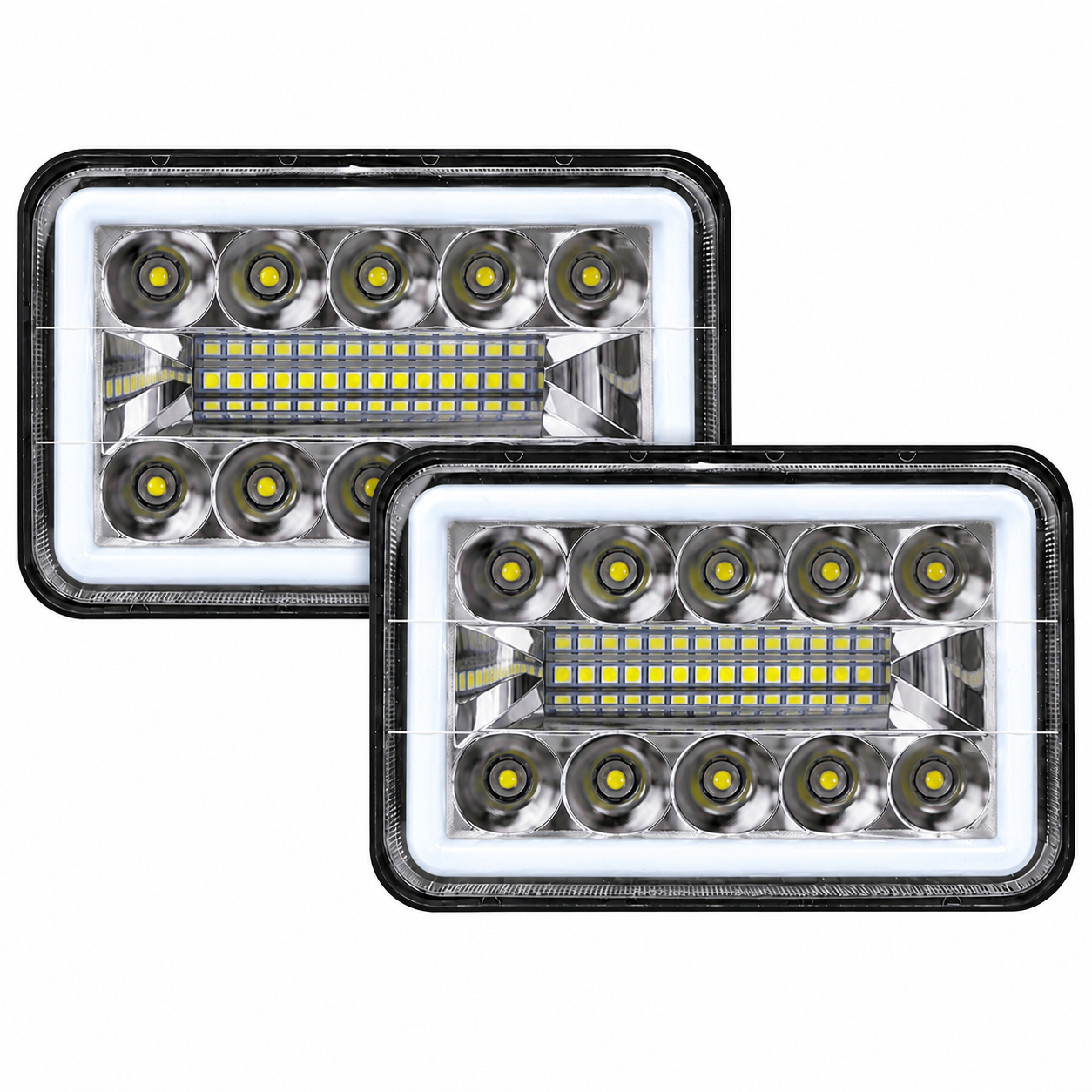 #21 UNIDAD H4656 26 LEDS BLANCO ALTA Y BAJA ARO DE ANGEL BLANCO 12/24V